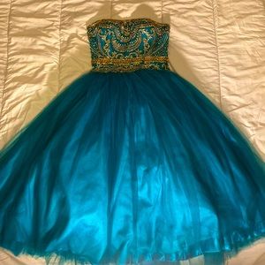 Beautiful beaded dark blue gown